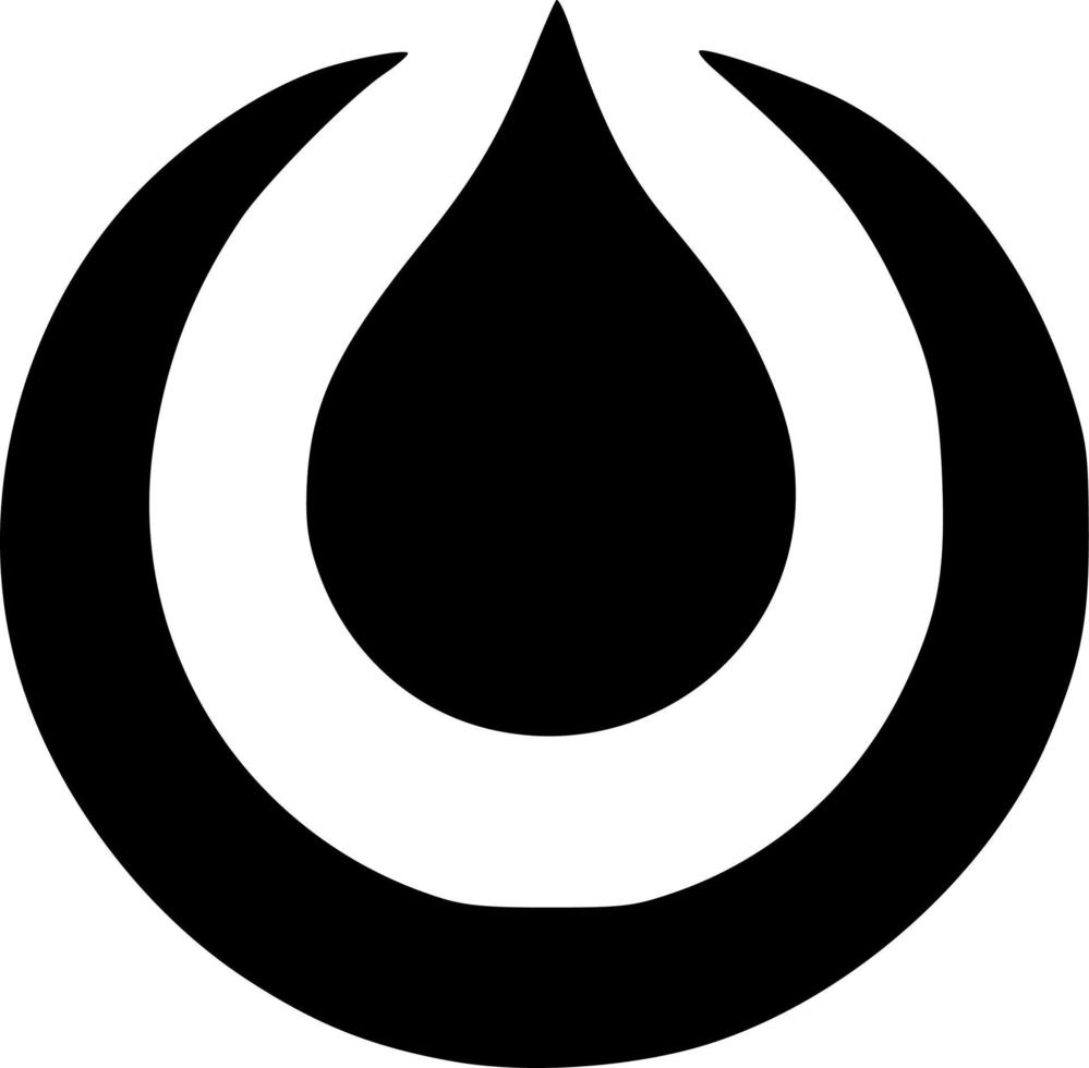 black water drop icon vector