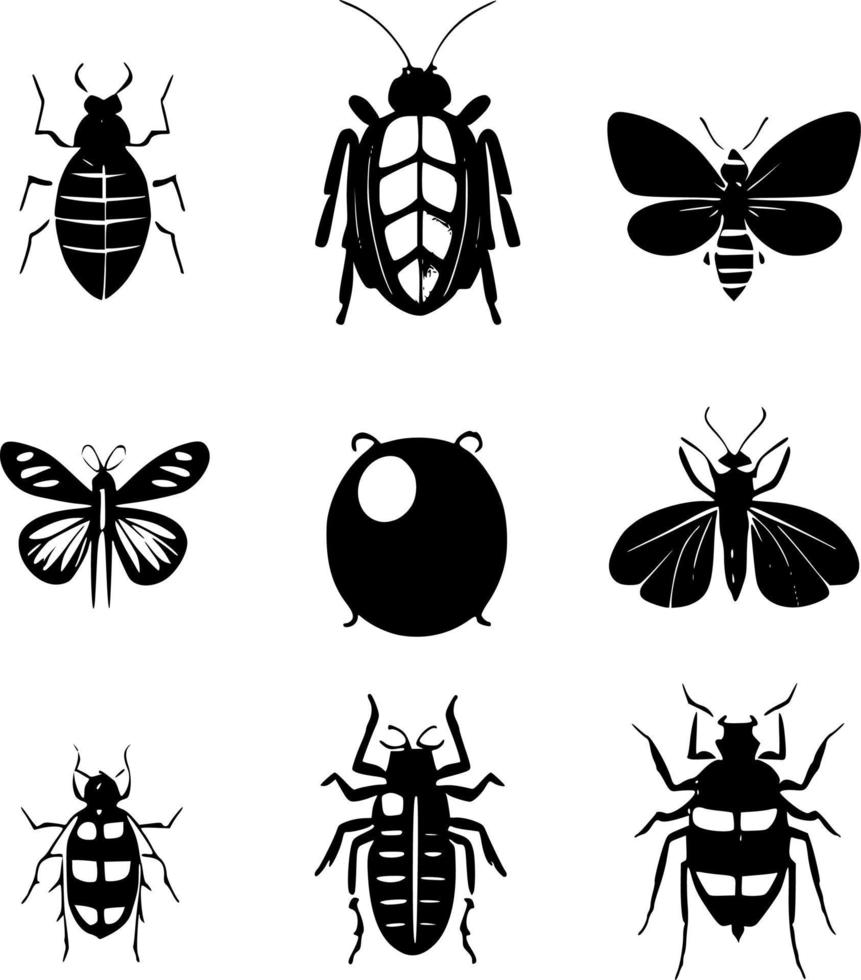 conjunto insecto icono vector