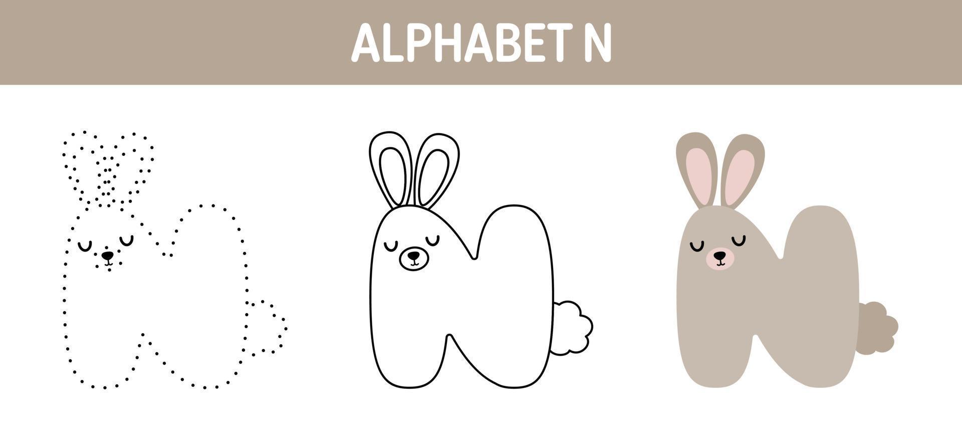 Alphabet O tracing and coloring worksheet for kids vector
