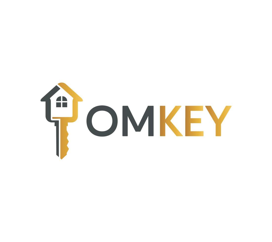 Home Key logo of home security, home lock, security and business company logo. On white background, Vector illustration.
