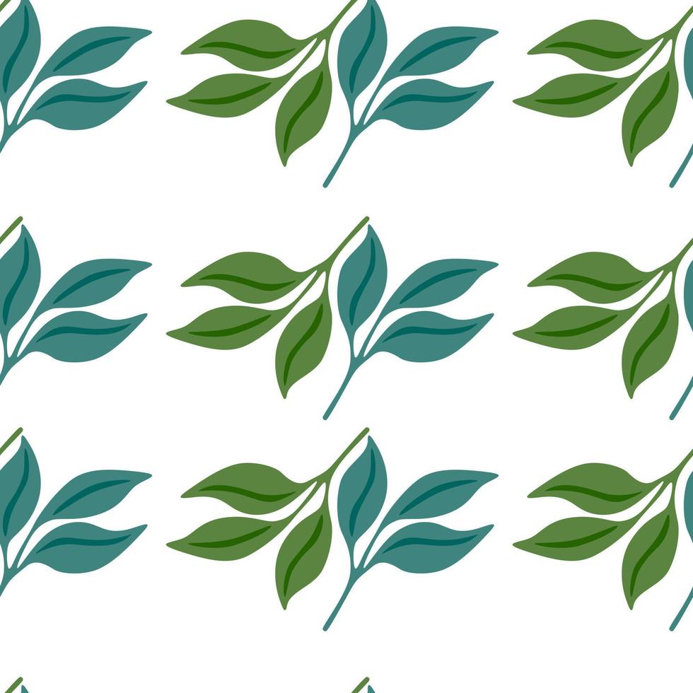 Simple leaves Seamless pattern. Decorative forest leaf endless wallpaper. Organic background. vector