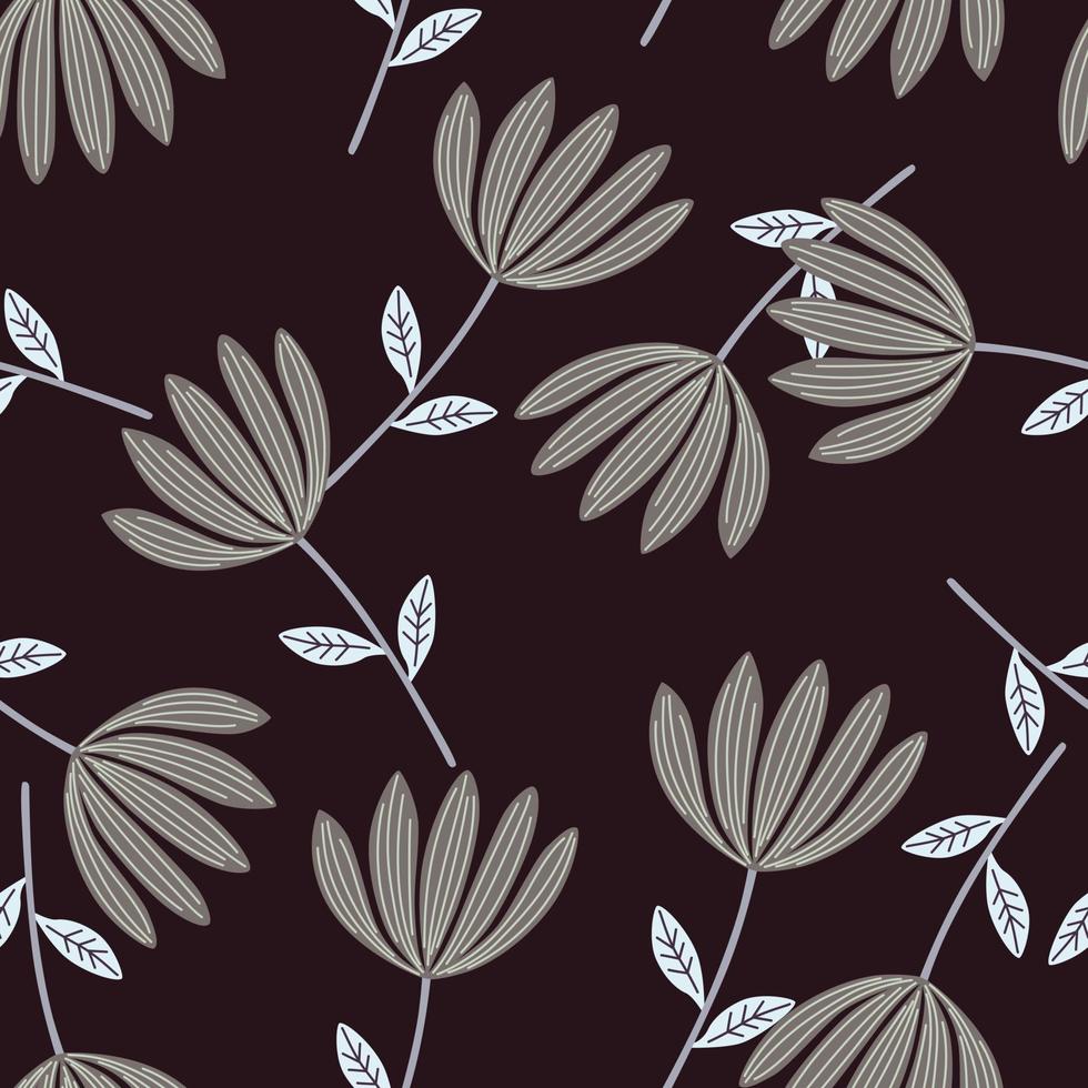 Tropical flower seamless pattern. Hand drawn cute floral endless background. vector