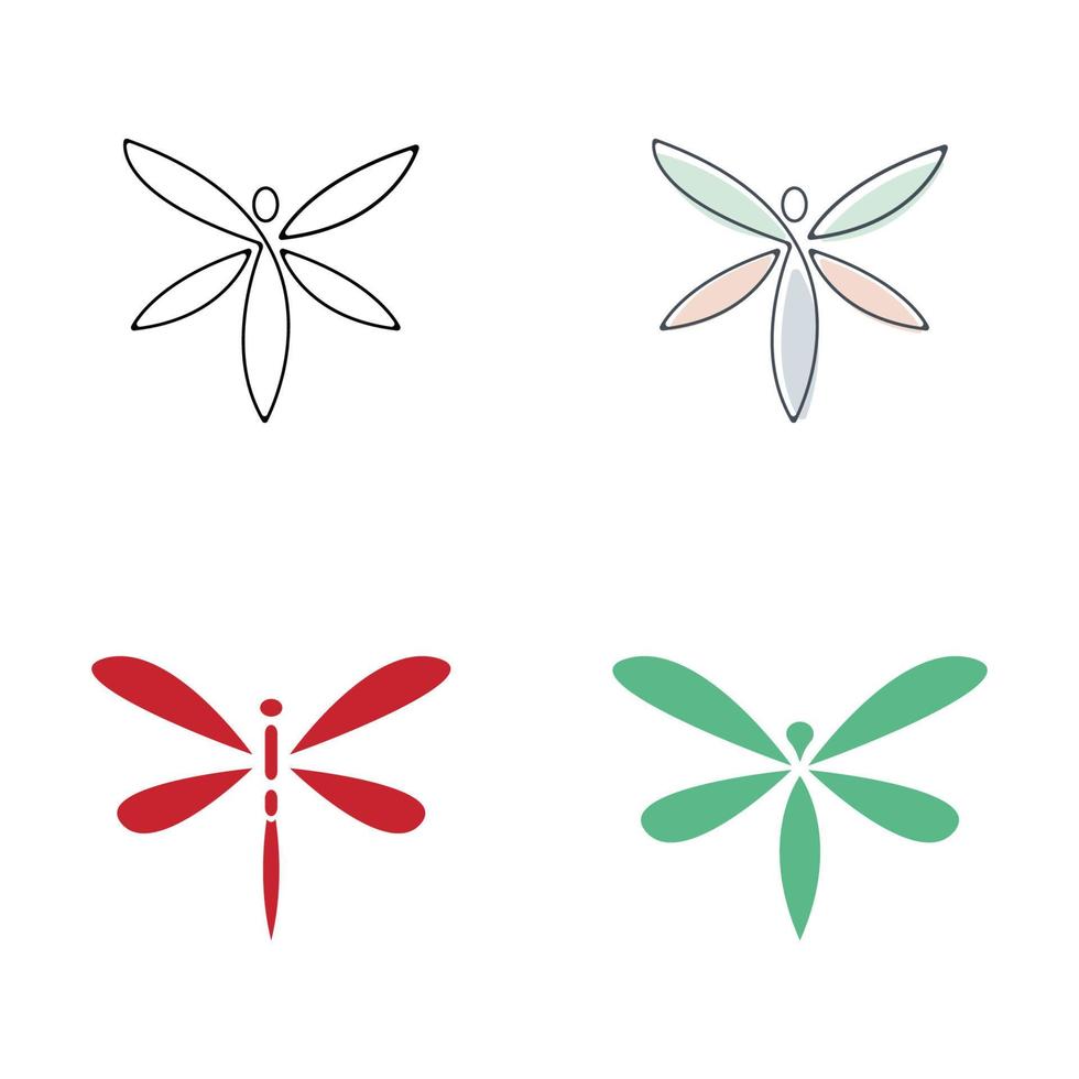 Dragonfly illustration icon vector