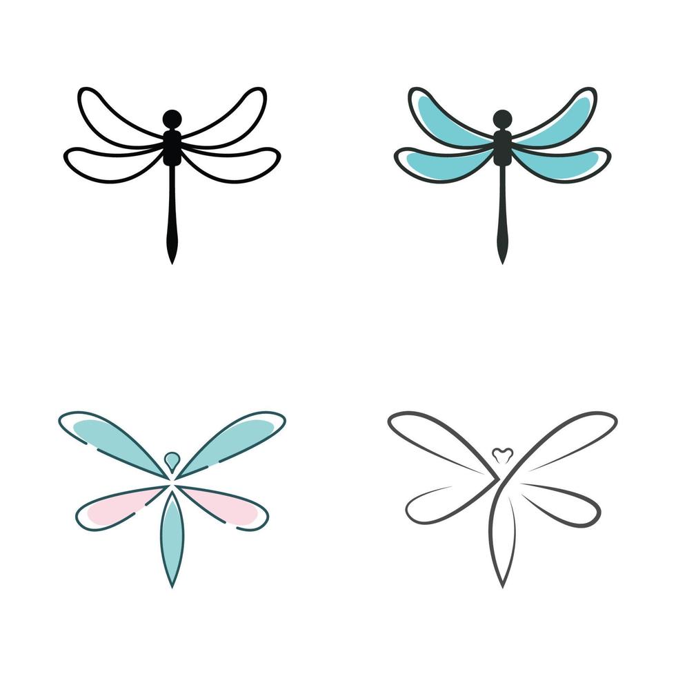 Dragonfly illustration icon vector