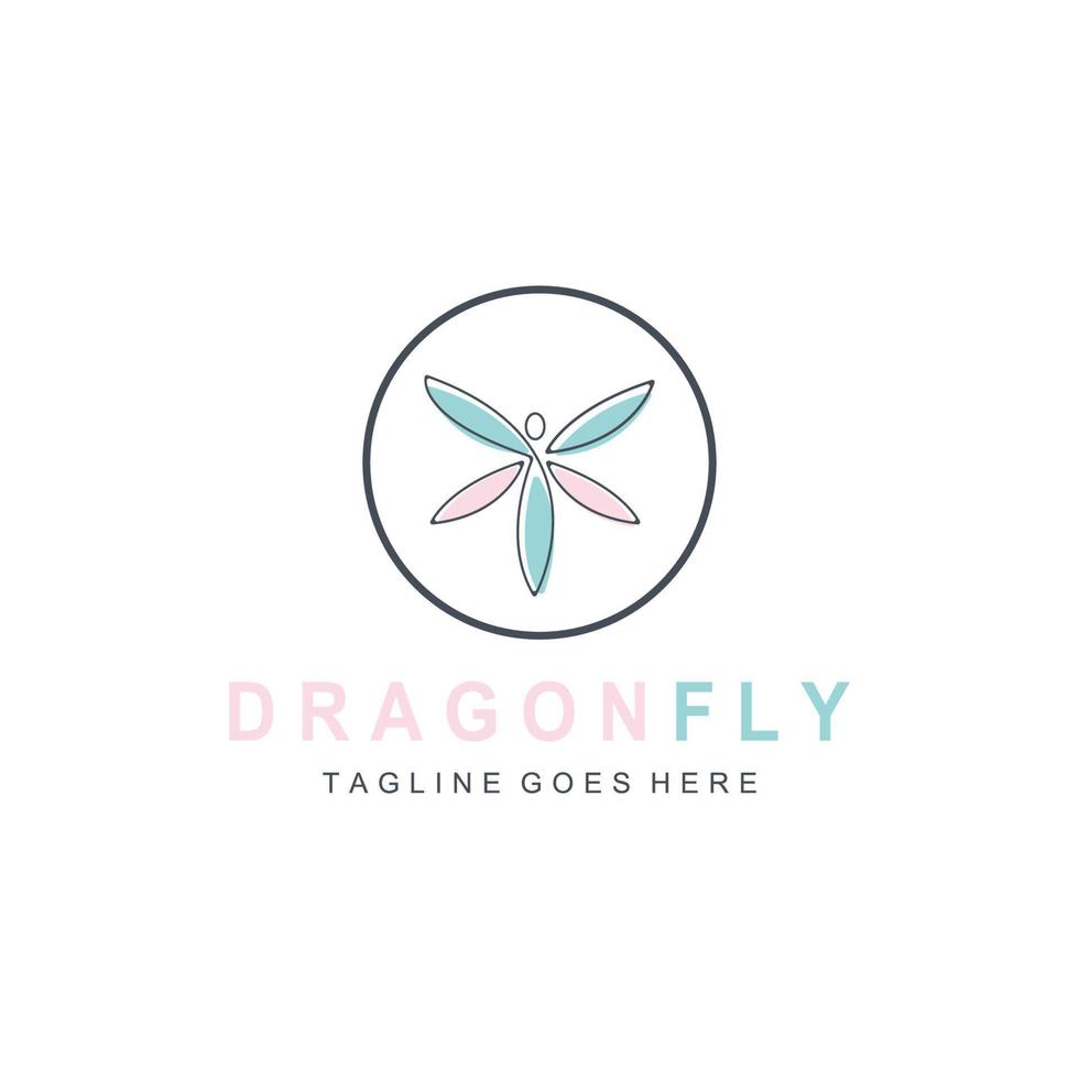 Dragonfly illustration icon vector