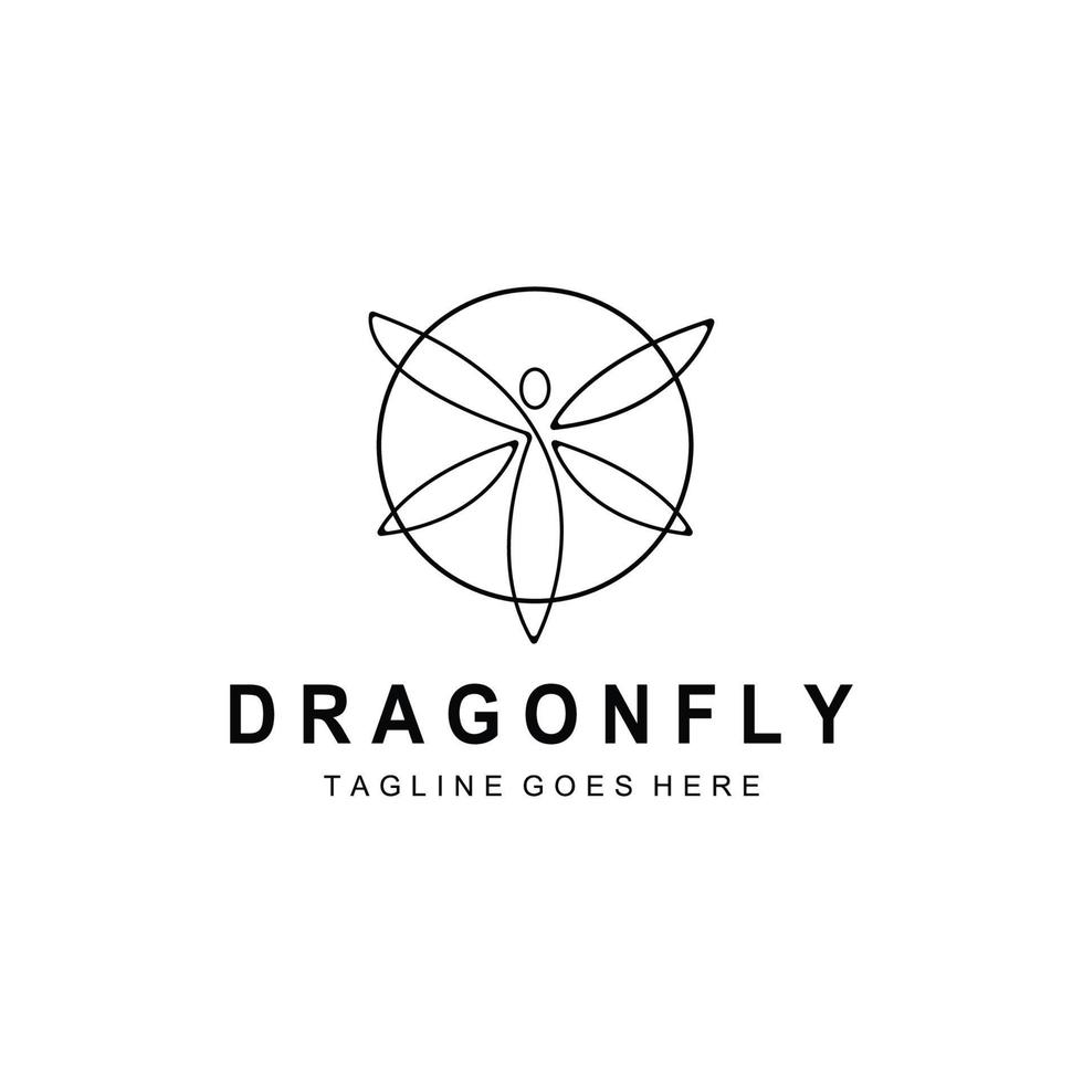 Dragonfly illustration icon vector