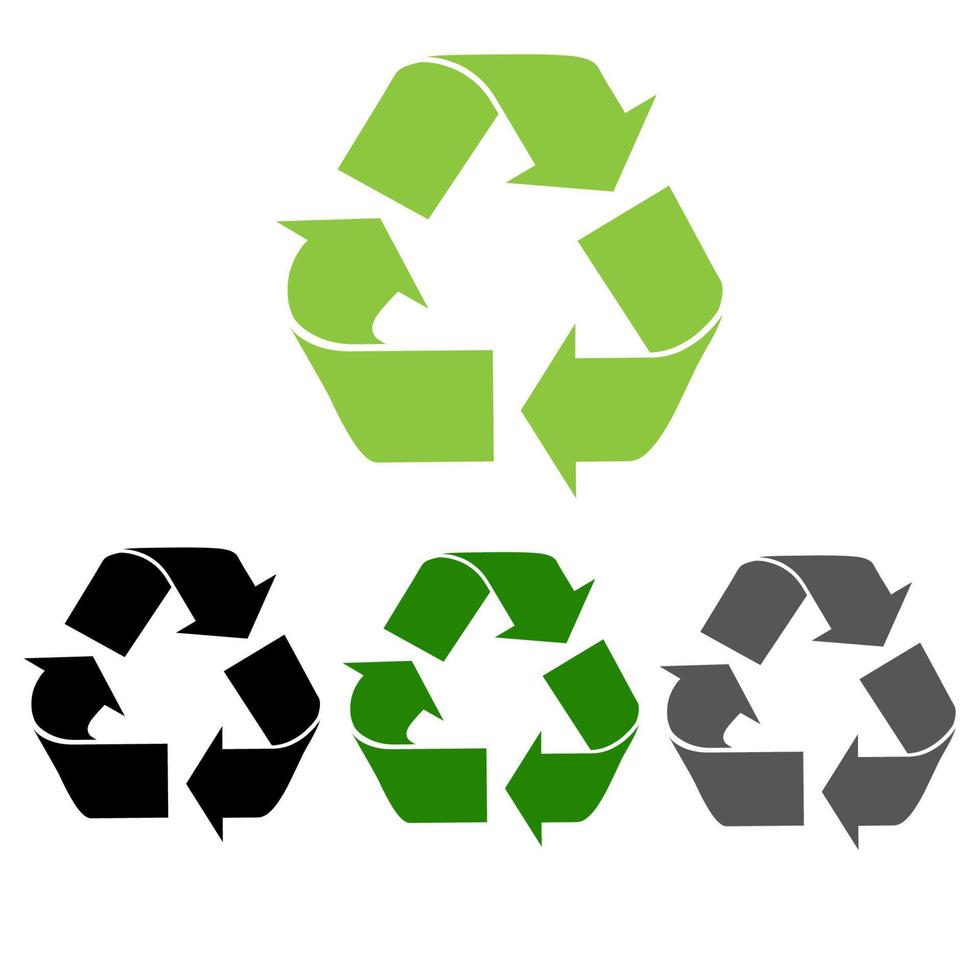 The universal recycling symbol. International symbol used on packaging to remind people to dispose of it in a bin instead of littering.  Vector illustration.