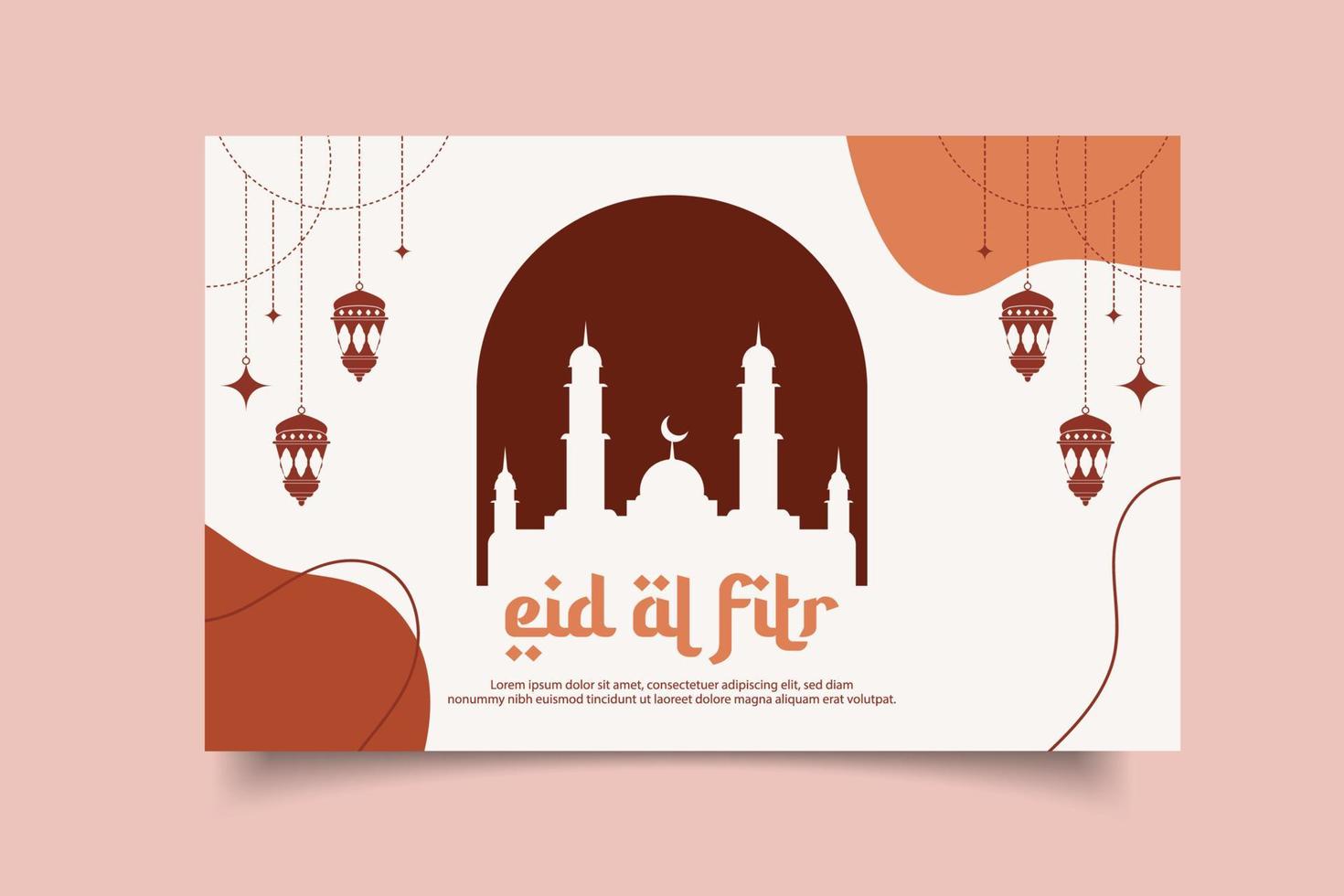 flat illustration eid al fitr template design vector