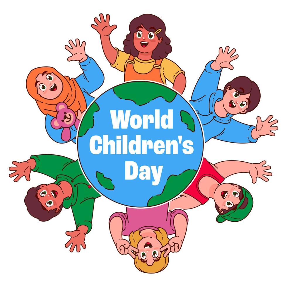 world children's day illustration vector
