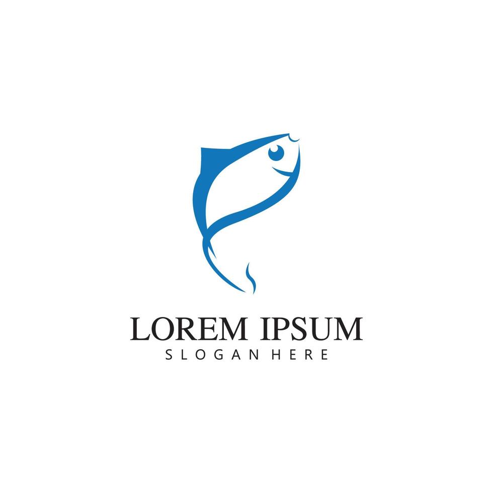 Fish logo template vector
