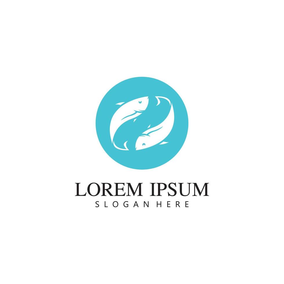 Fish logo template vector