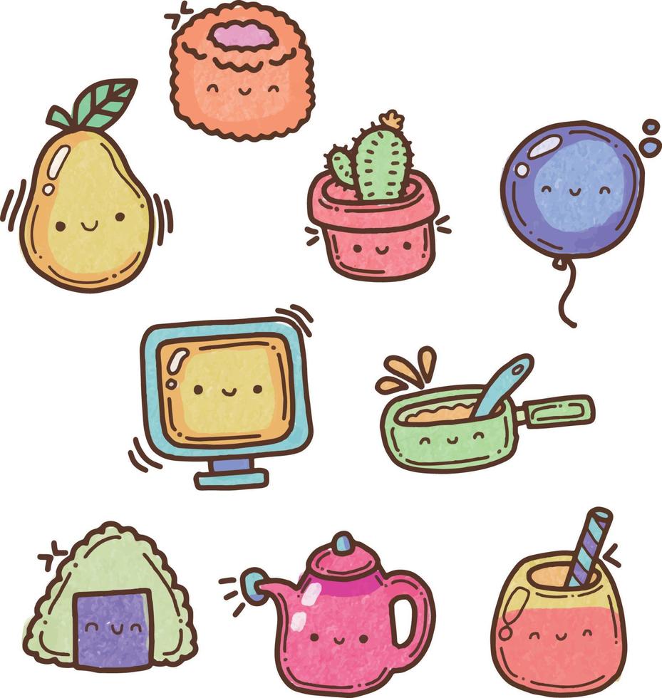 Kawaii Cute Icons vector