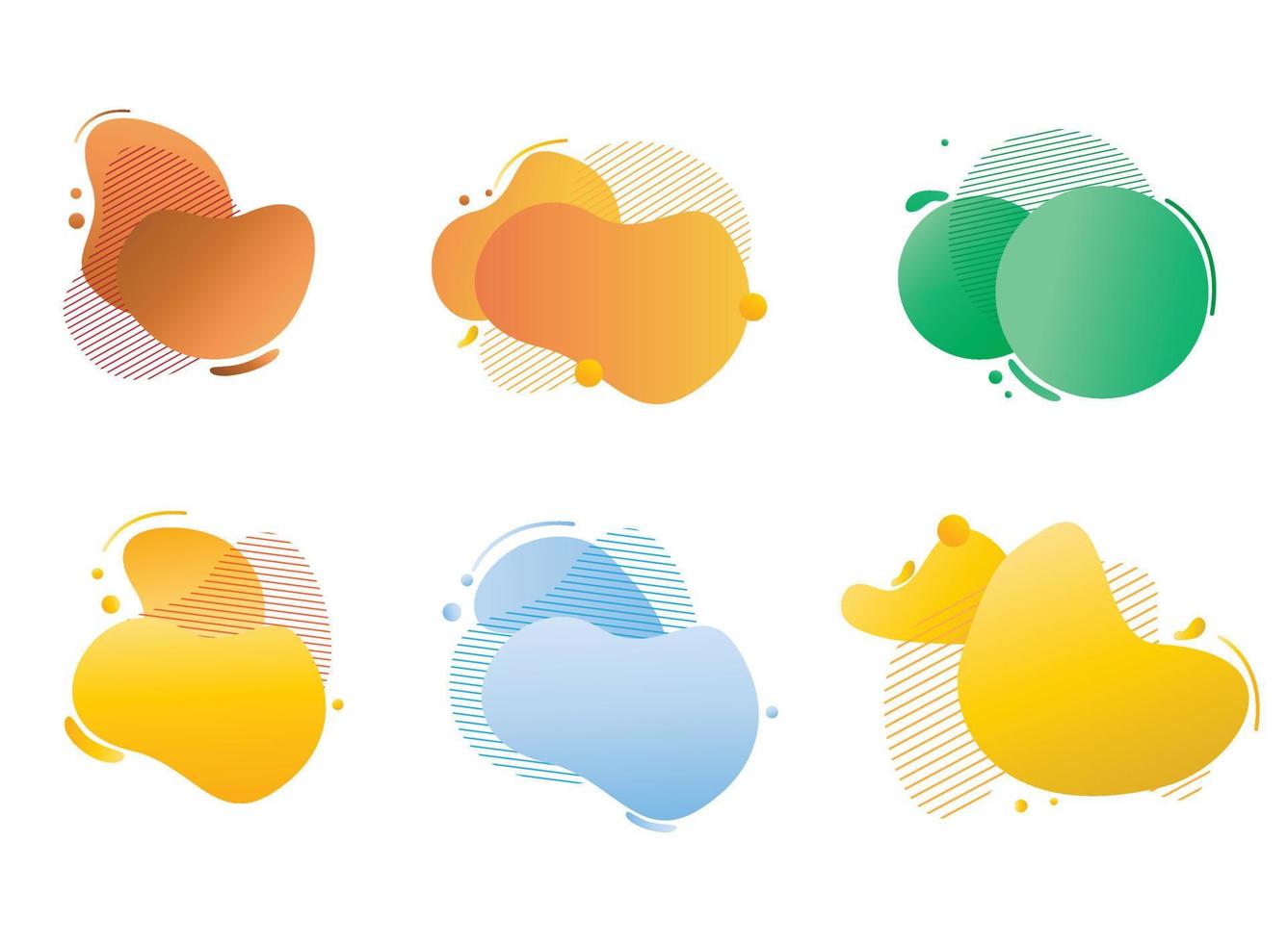 Set color abstract geometric vector shapes. Fluid gradient elements for