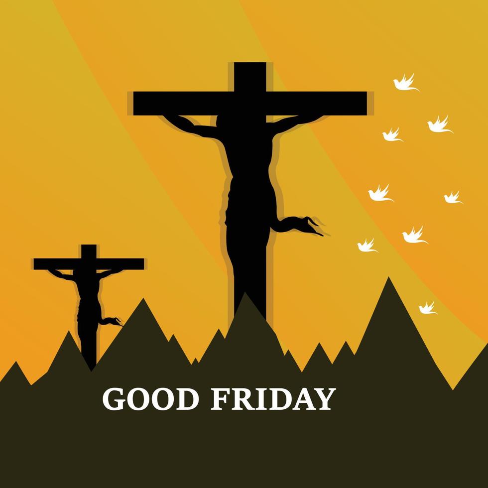 Good Friday Background in Flat Design,Good Friday with Cross and ...