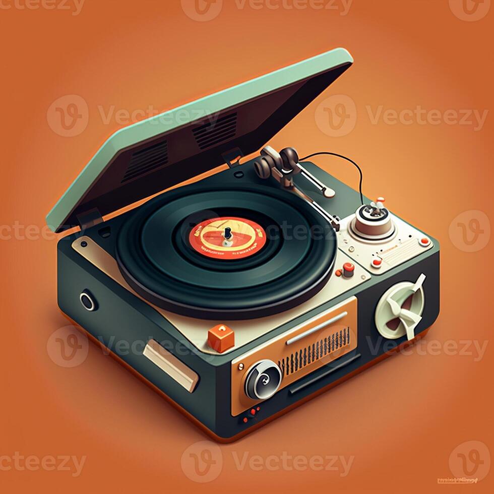 Illustration of turntable with . photo