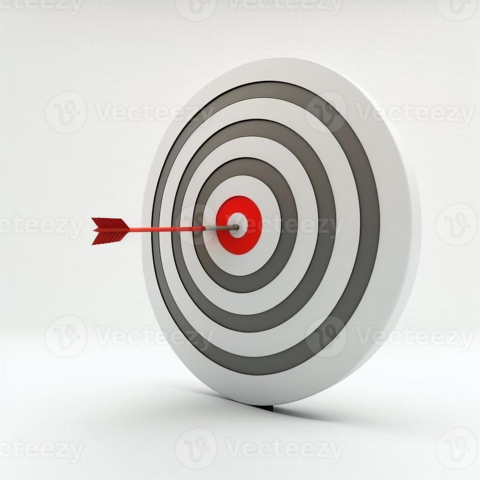 Target with white background. Digital illustration AI photo