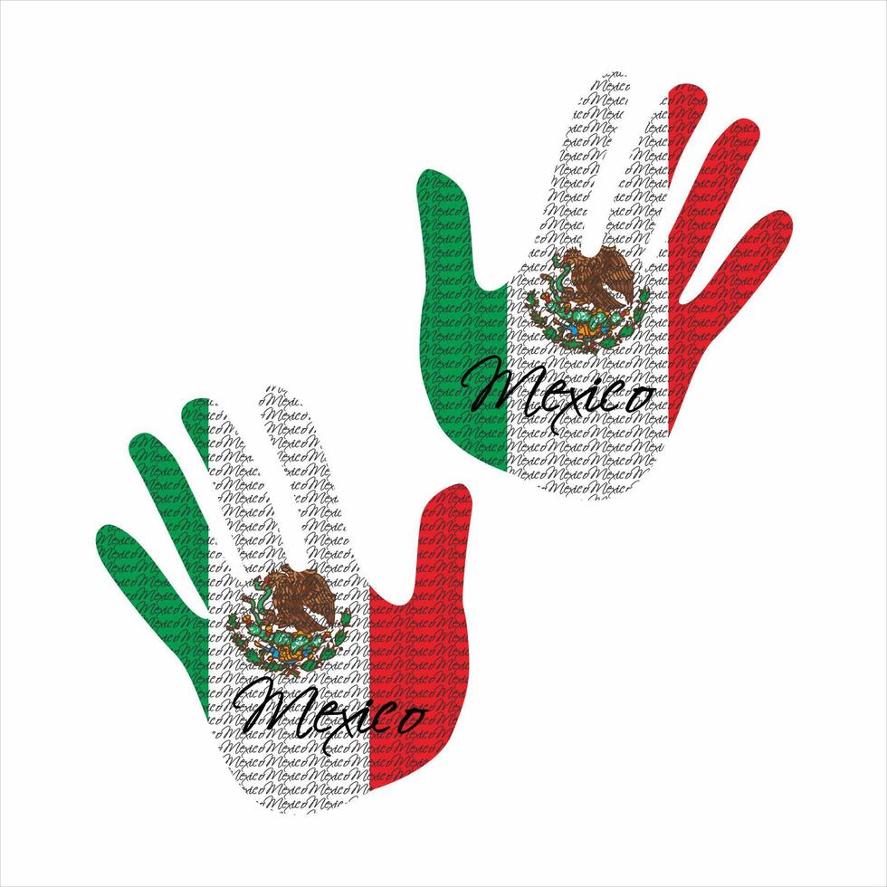 mexico bandera mano vector