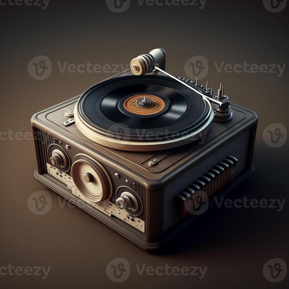 Illustration of turntable with . photo