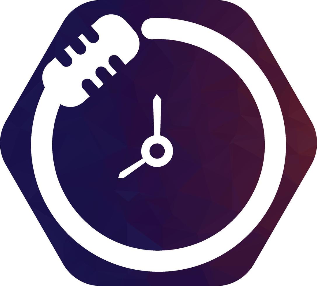 plantilla de diseño de logotipo de vector de tiempo de podcast. icono de diseño de logotipo de vector de reloj de micrófono.