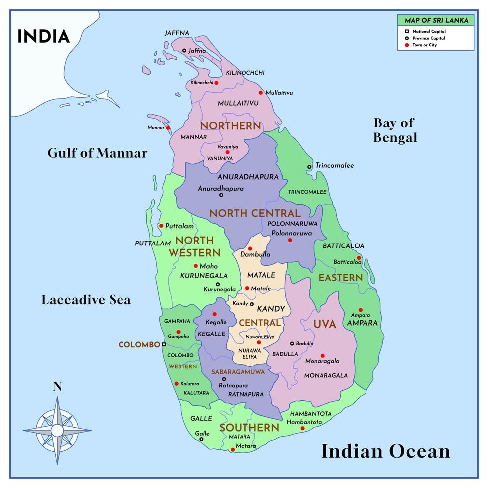 Sri Lanka Country Map vector