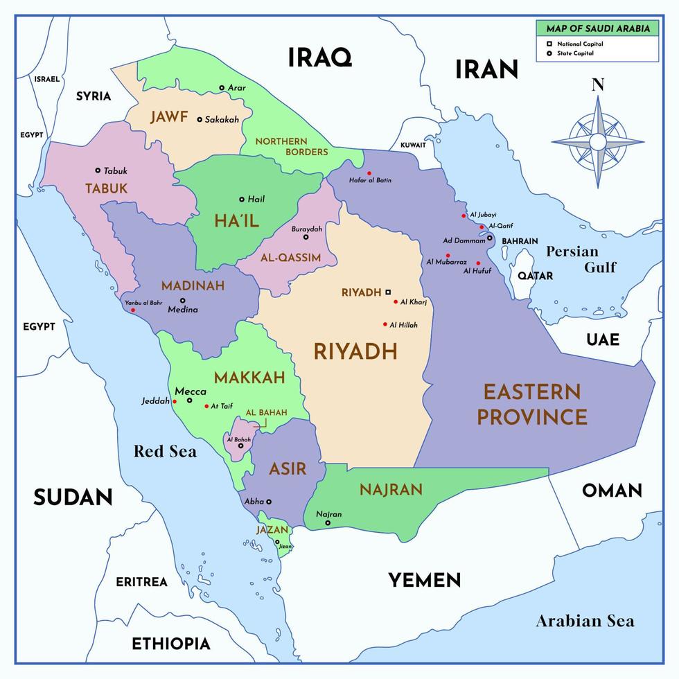 Saudi Arabia Country Map vector