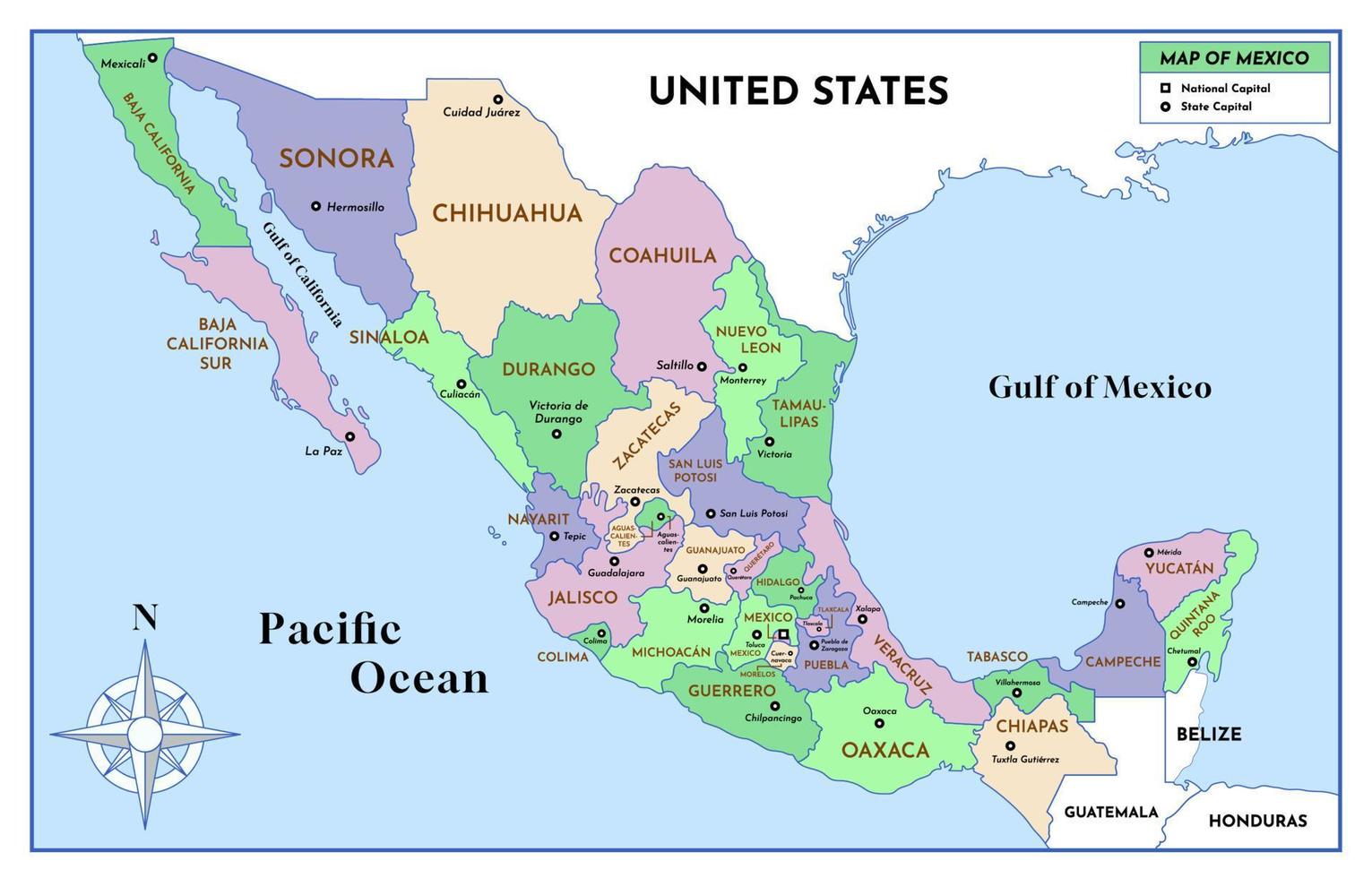 Mexico Country Map vector