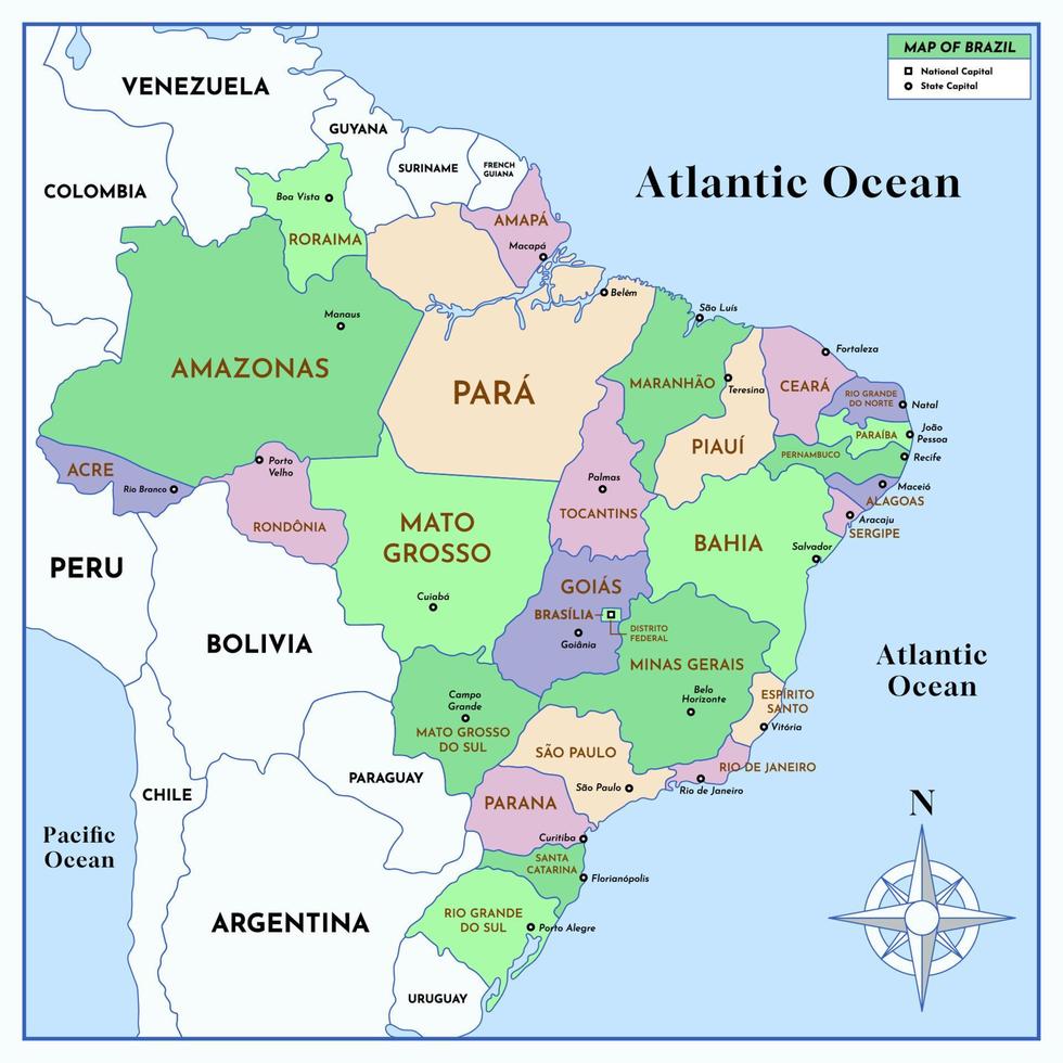 Brazil Country Map vector