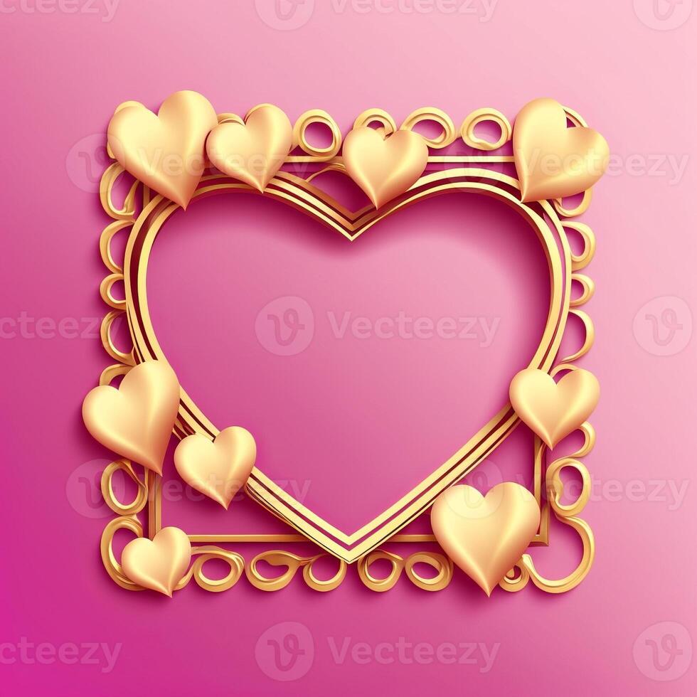 Pink hearts patterned on pink background, valentine's day. photo