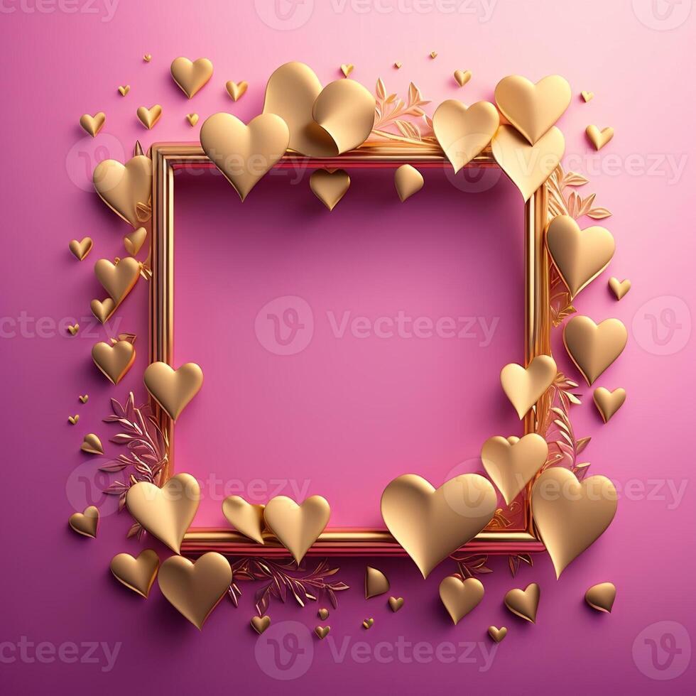 Pink hearts patterned on pink background, valentine's day. photo