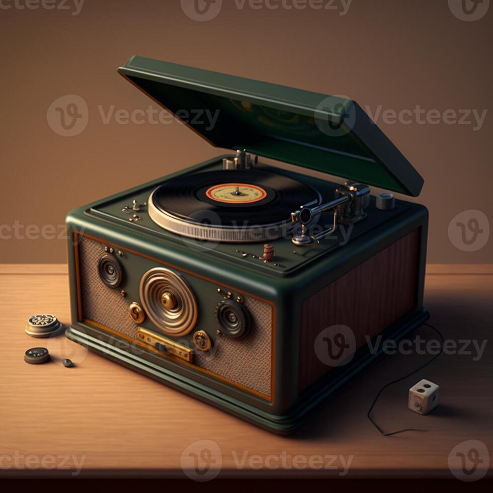 Illustration of turntable with . photo