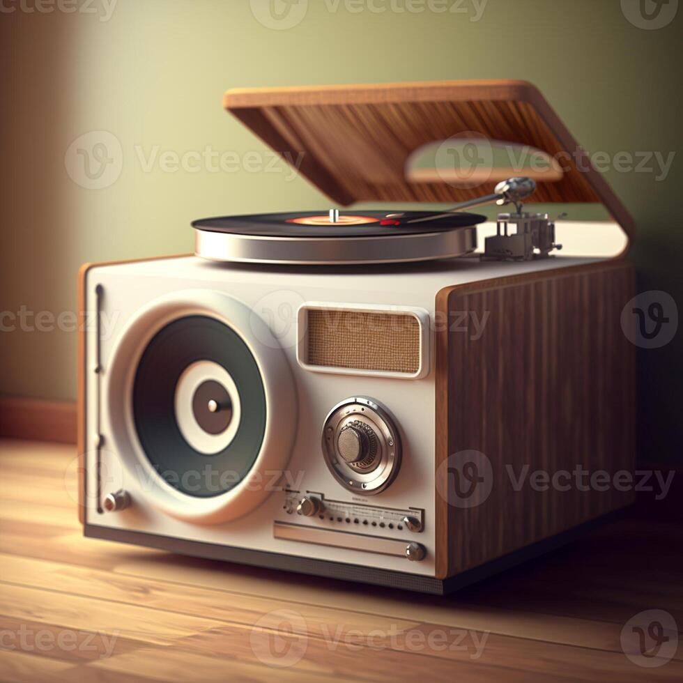 Illustration of turntable with . photo