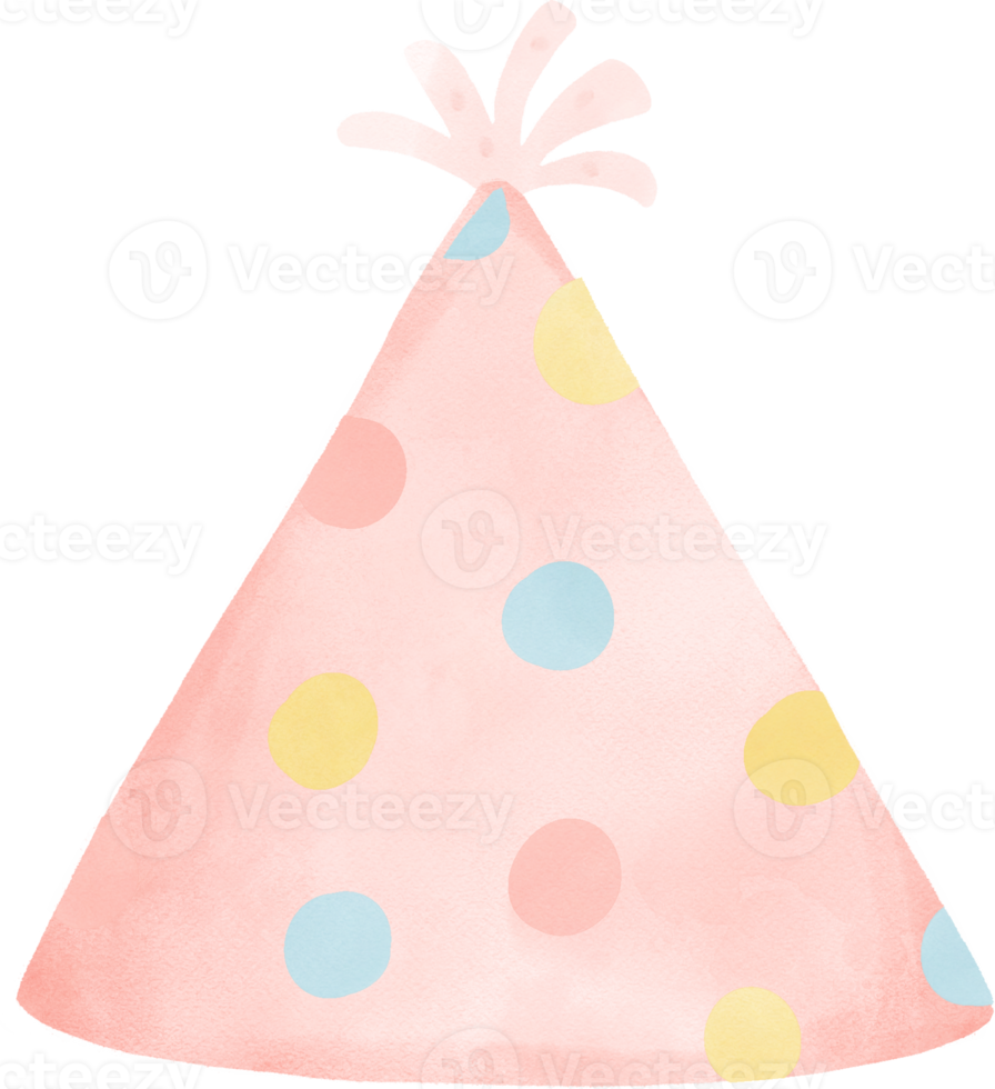 cute sweet pastel polka dot festive party hat watercolor png