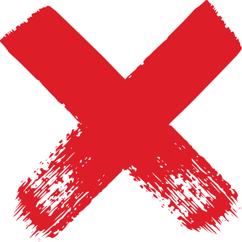 Hand painted rejected sign png