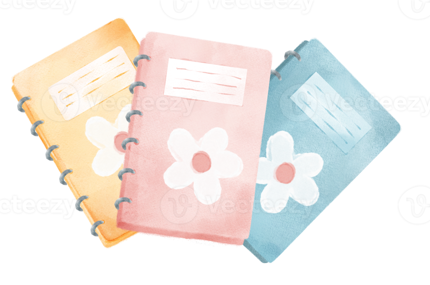 cute sweet school text book back to school watercolour illustration png