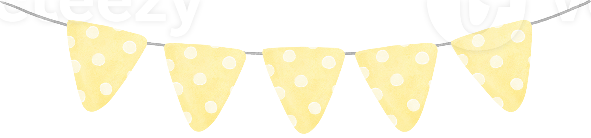 cute pastel polka dots triangle flag watercolour party garland banner png