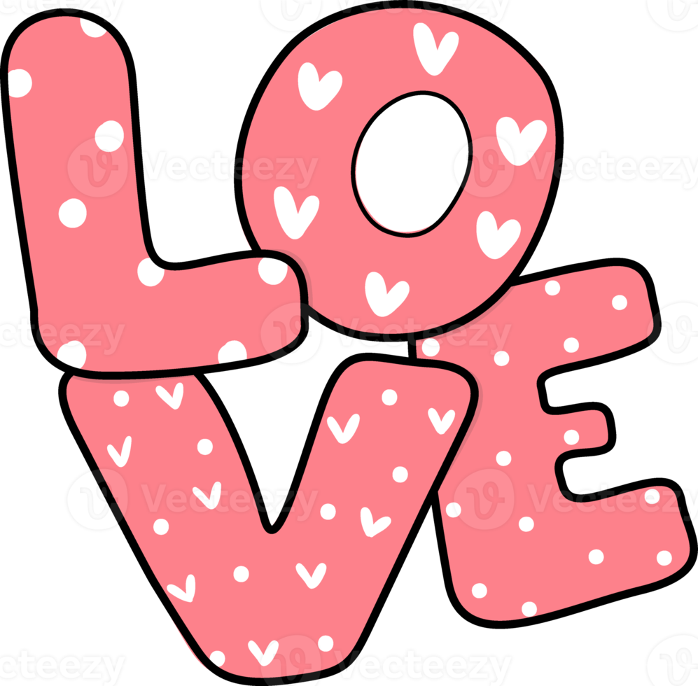 Cute Valentine love cartoon doodle decorative accessory element png