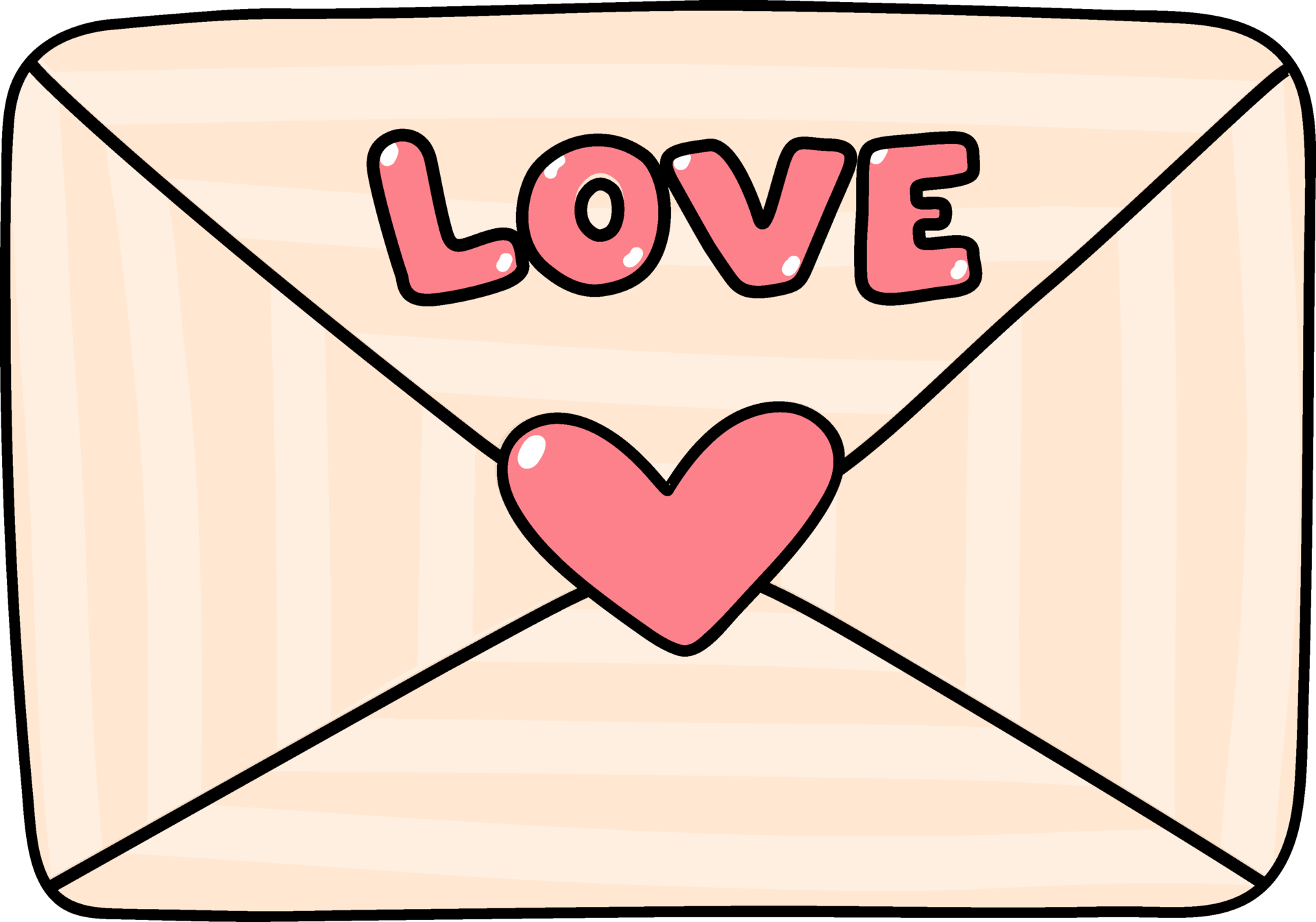 cute sweet love letter Valentine mail cartoon hand drawing 22056832 PNG