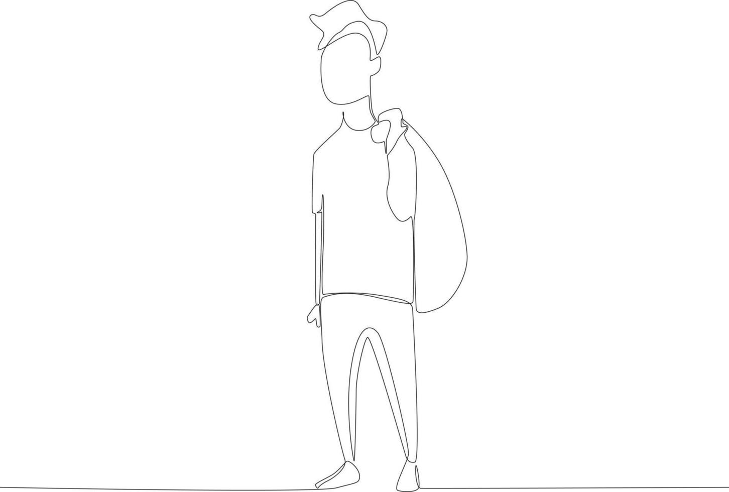 A man carrying a sack. vector