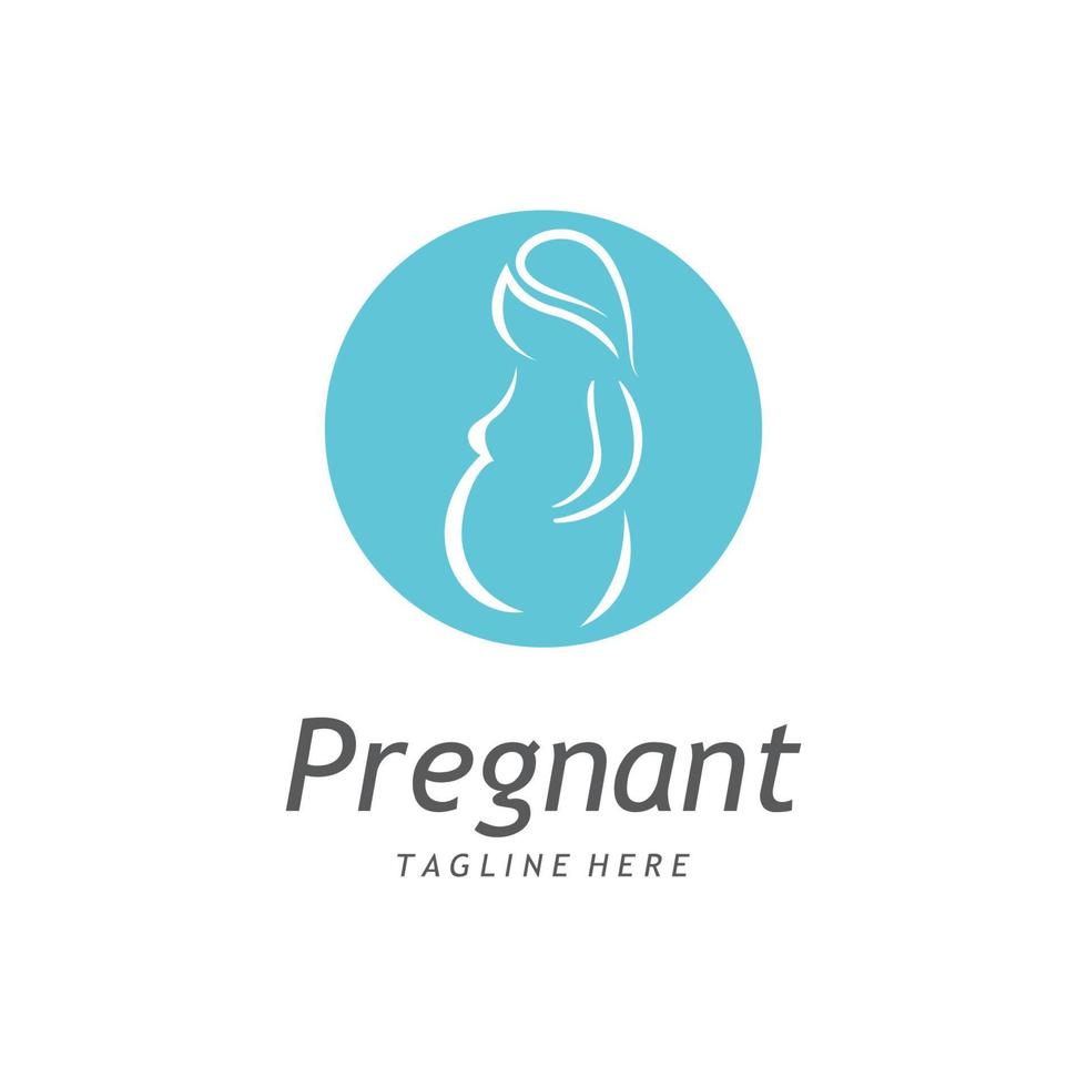 Pregnant template vector icon