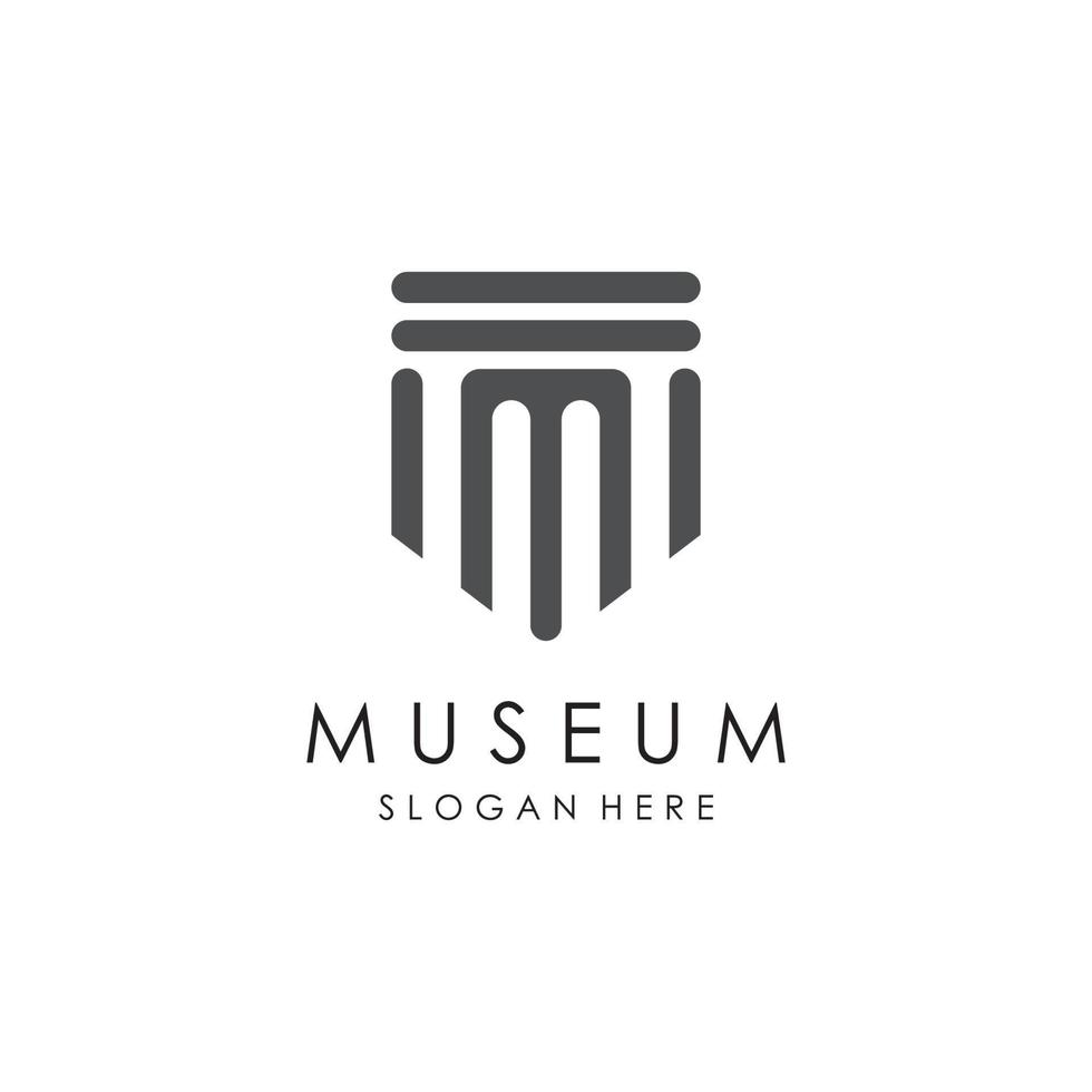 Museum Logo Template With Minimalist and Modern Concept vector