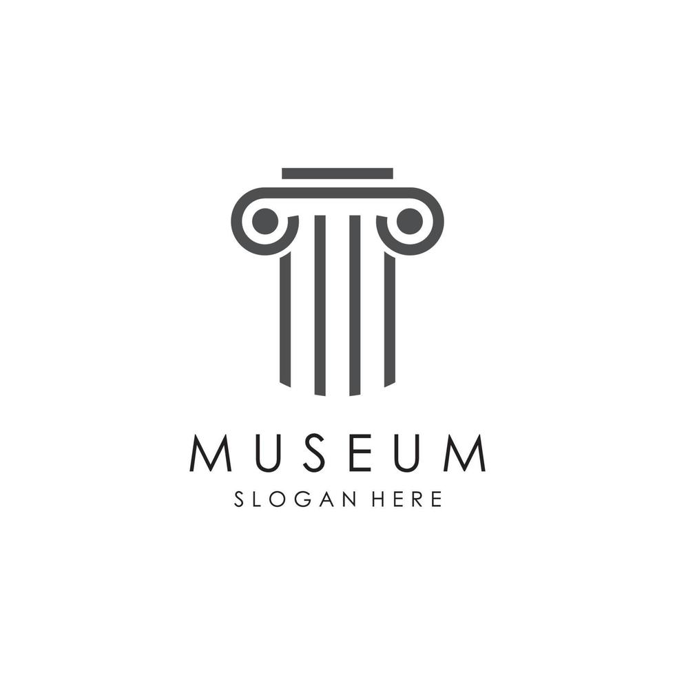 museo logo modelo con minimalista y moderno concepto vector