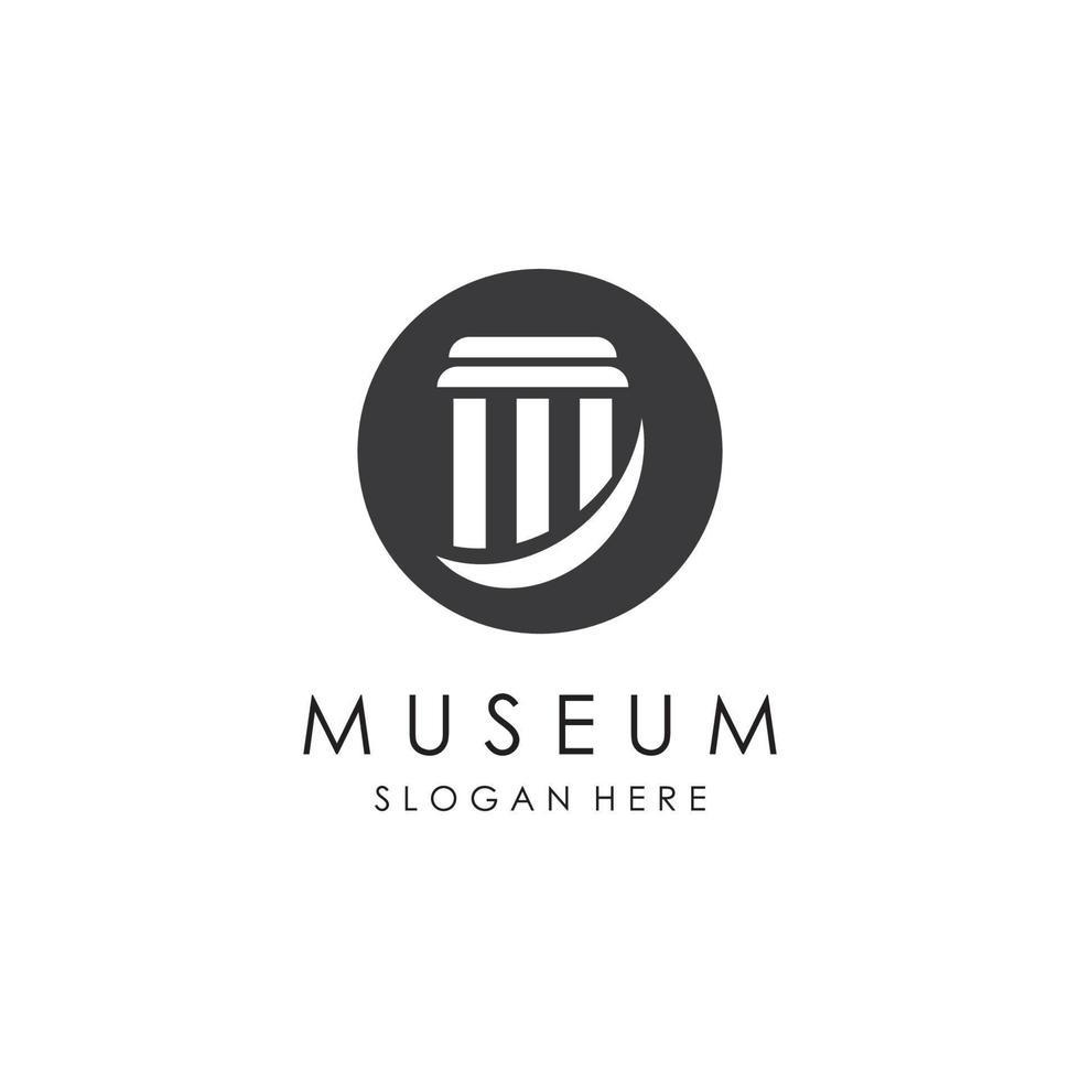 museo logo modelo con minimalista y moderno concepto vector