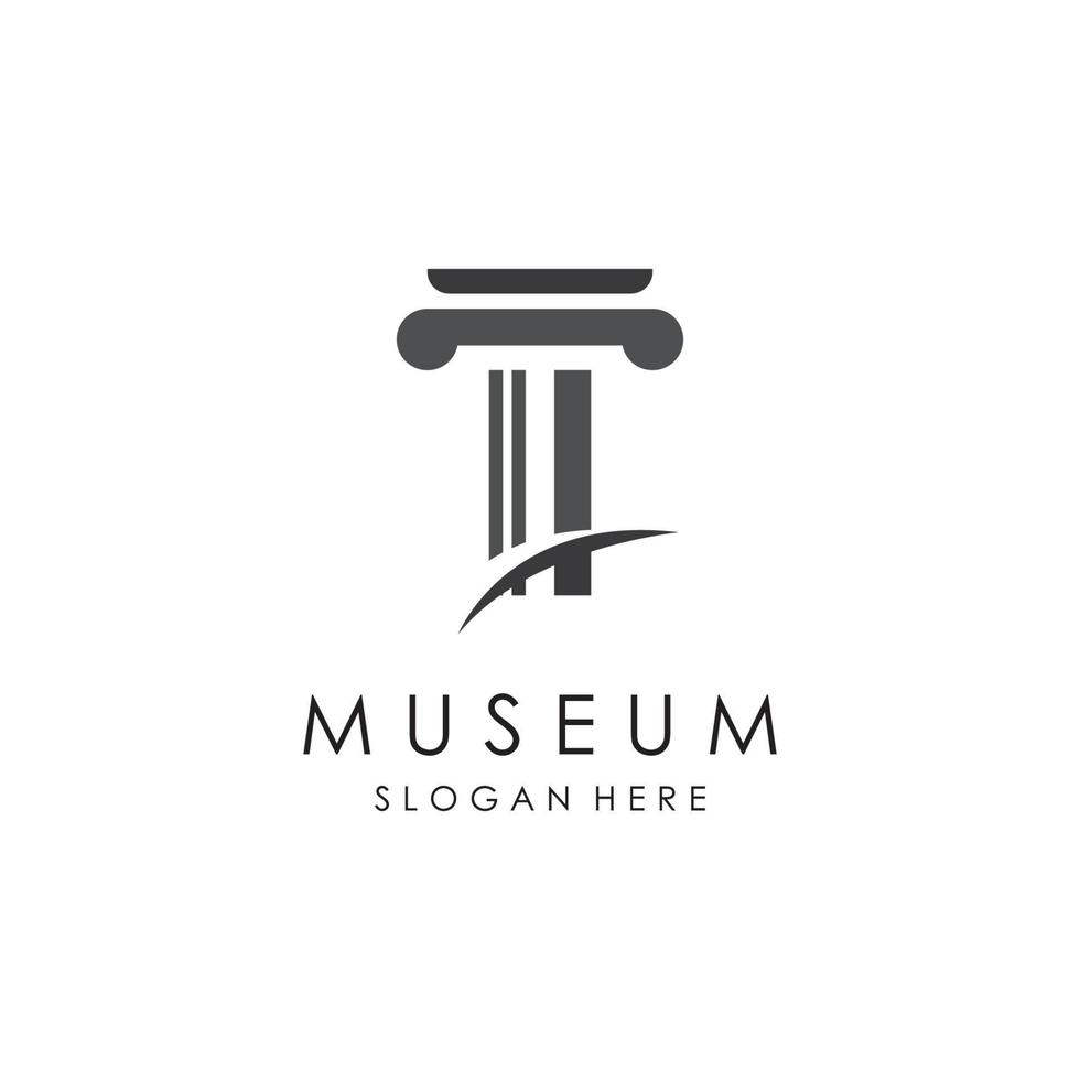 museo logo modelo con minimalista y moderno concepto vector