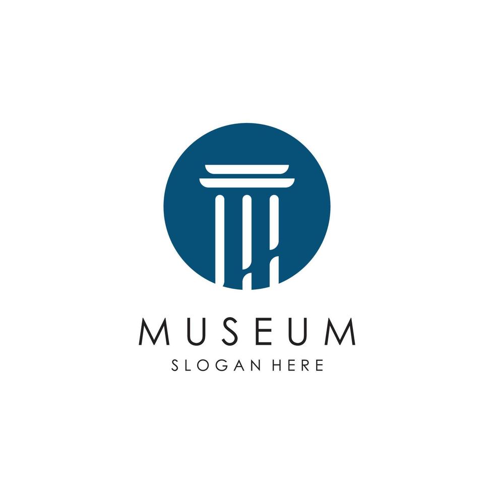 museo logo modelo con minimalista y moderno concepto vector