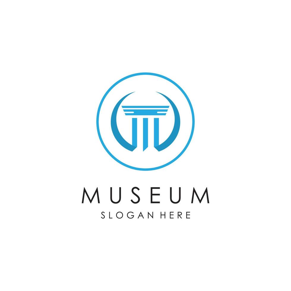 Museum Logo Template With Minimalist and Modern Concept vector