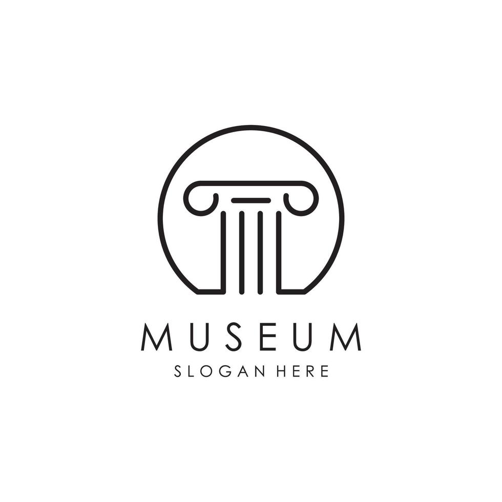 museo logo modelo con minimalista y moderno concepto vector