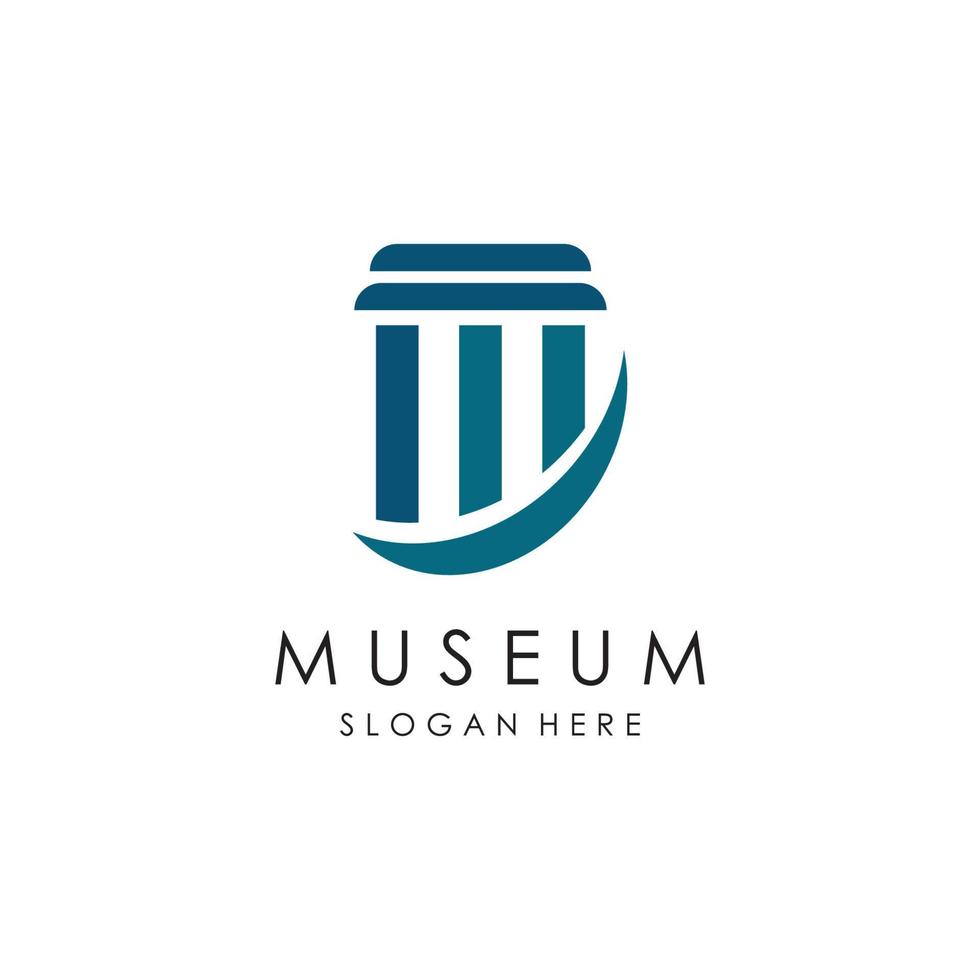 Museum Logo Template With Minimalist and Modern Concept vector