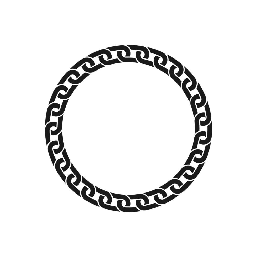 chain link circular border vector