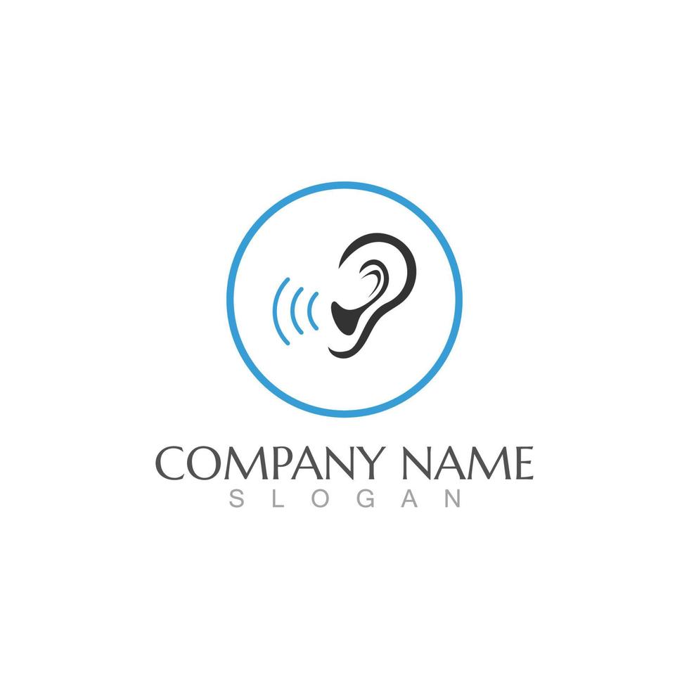 Hearing Logo Template vector