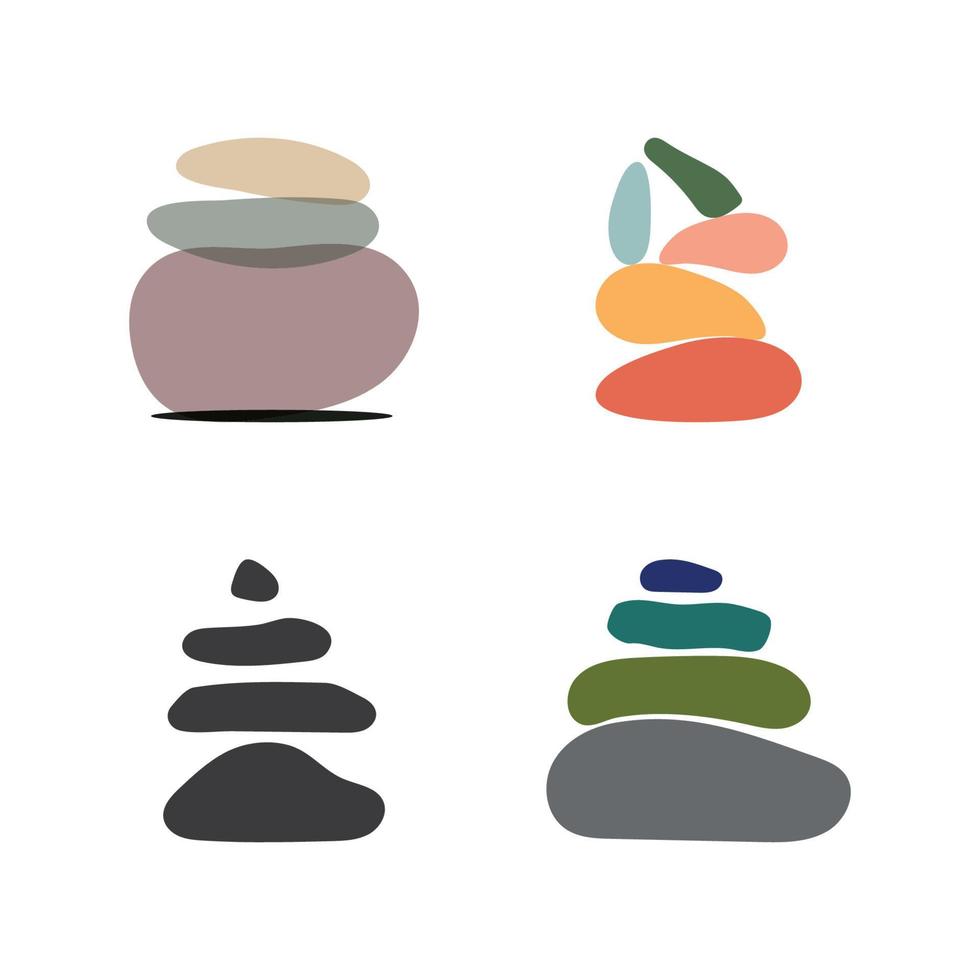 Balanced zen stone logo template vector